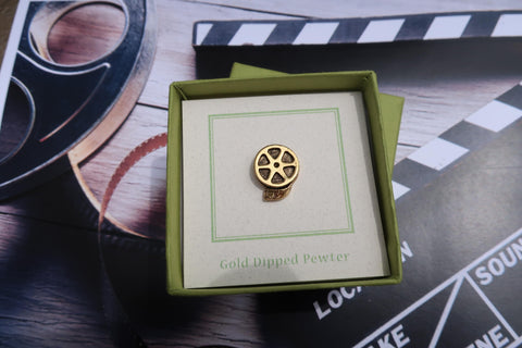 Film Reel Gold Lapel Pin