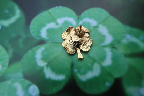 Four Leaf Clover Gold Lapel Pin