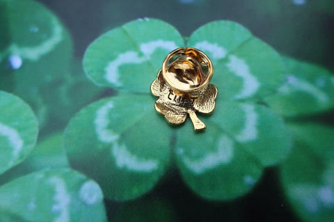Four Leaf Clover Gold Lapel Pin
