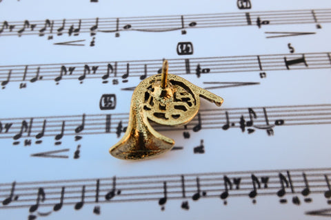 French Horn Gold Lapel Pin
