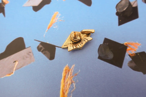 Graduation Cap Gold Lapel Pin