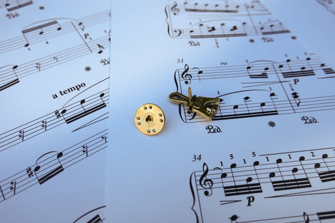 Handbell Gold Lapel Pin
