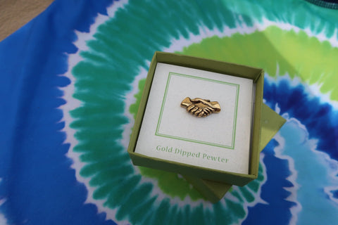 Handshake Gold Lapel Pin