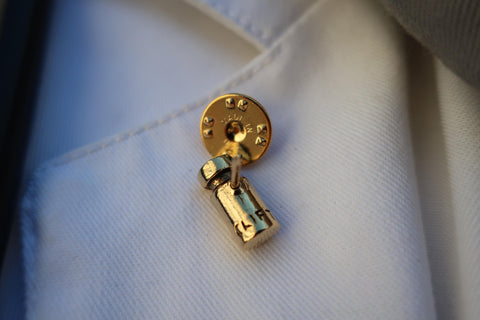Immunization Vial Gold Lapel Pin