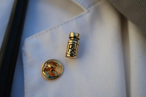 Immunization Vial Gold Lapel Pin