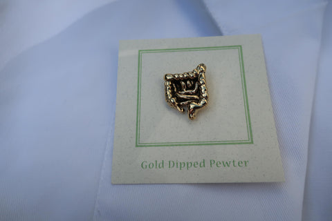 Intestines Gold Lapel Pin