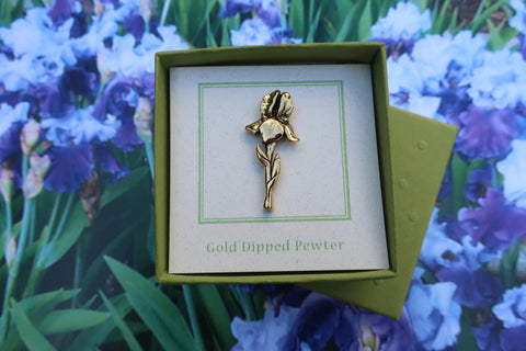 Iris Gold Lapel Pin