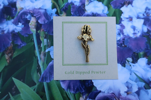 Iris Gold Lapel Pin