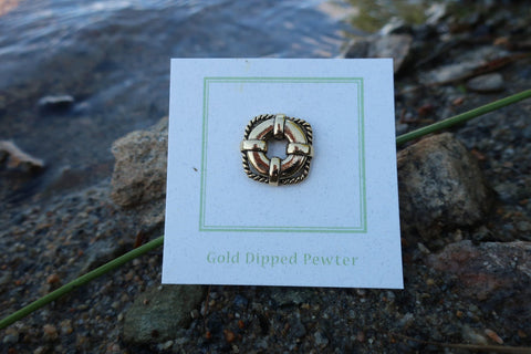 Life Preserver Gold Lapel Pin