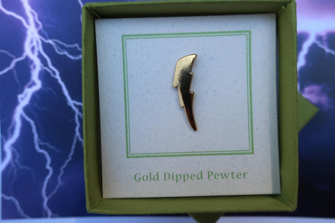 Lightning Bolt Gold Lapel Pin