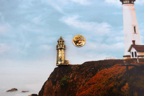 Lighthouse Gold Lapel Pin