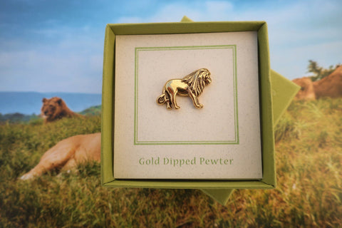 Lion Gold Lapel Pin