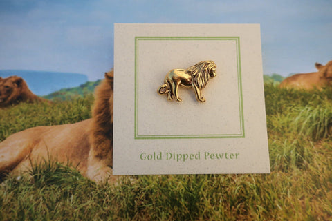 Lion Gold Lapel Pin