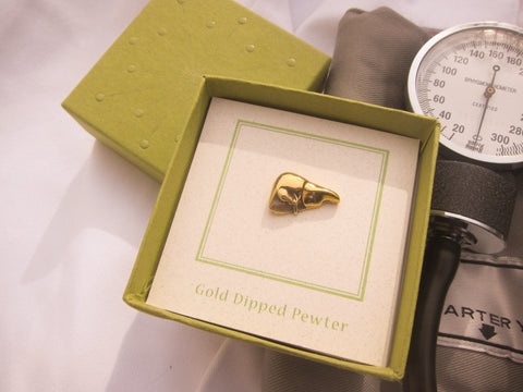 Liver Gold Lapel Pin