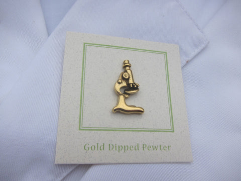Microscope Gold Lapel Pin