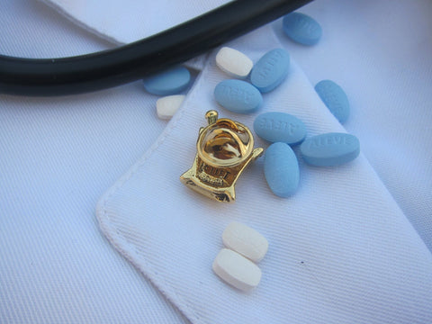 Mortar and Pestle Gold Lapel Pin