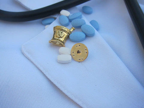 Mortar and Pestle Gold Lapel Pin