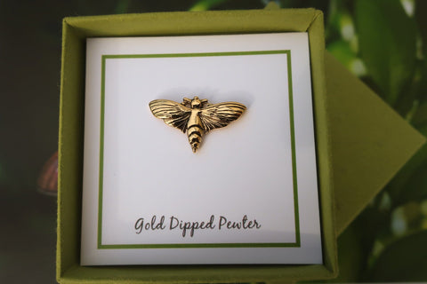 Moth Gold Lapel Pin