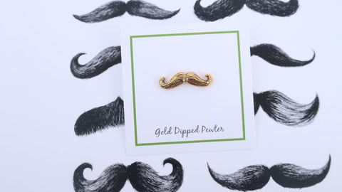 Moustache Gold Lapel Pin