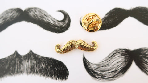Moustache Gold Lapel Pin