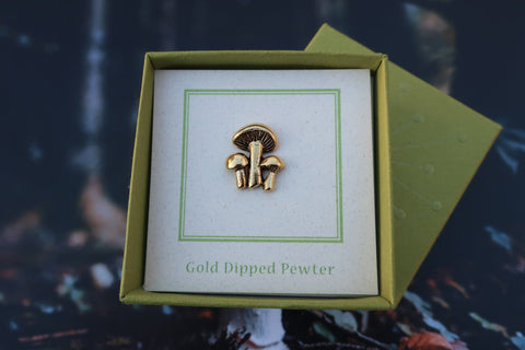 Mushrooms Gold Lapel Pin