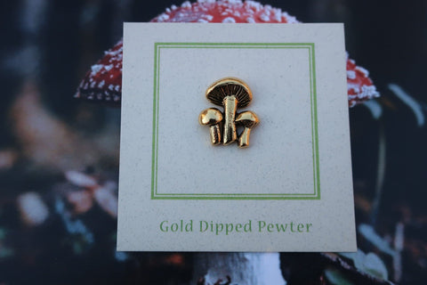 Mushrooms Gold Lapel Pin