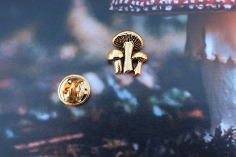 Mushrooms Gold Lapel Pin
