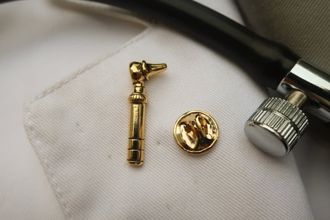 Otoscope Gold Lapel Pin