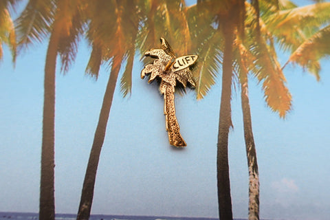 Palm Tree Gold Lapel Pin