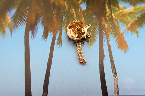 Palm Tree Gold Lapel Pin