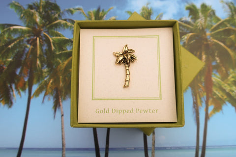 Palm Tree Gold Lapel Pin