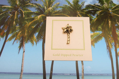 Palm Tree Gold Lapel Pin