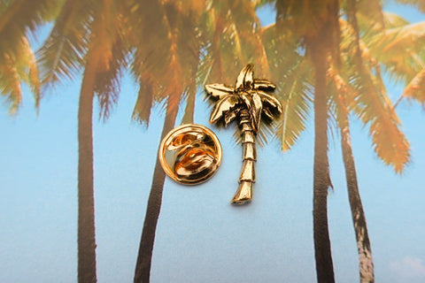 Palm Tree Gold Lapel Pin