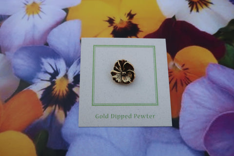Pansy Gold Lapel Pin