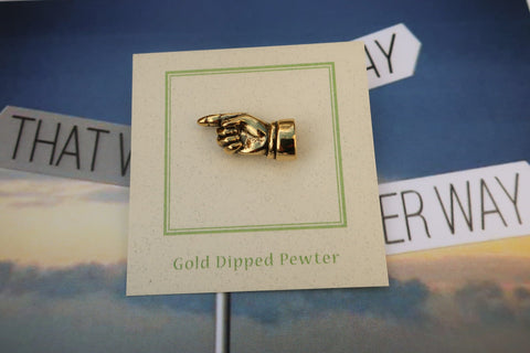 Pointing Finger Gold Lapel Pin