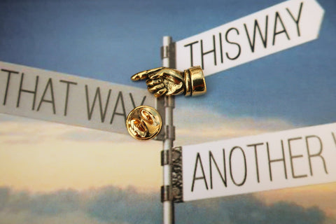 Pointing Finger Gold Lapel Pin
