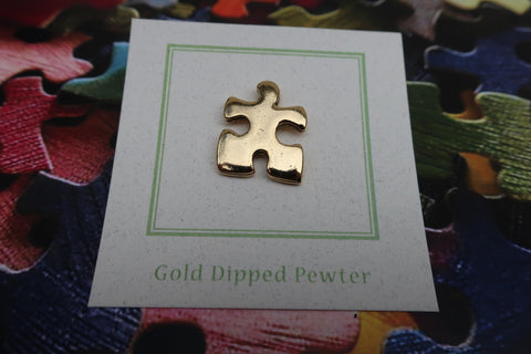 Puzzle Piece Gold Lapel Pin