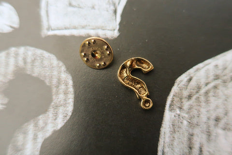 Question Mark Gold Lapel Pin