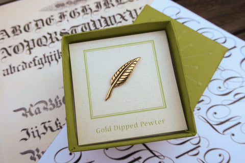 Quill Gold Lapel Pin