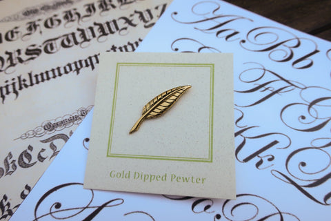 Quill Gold Lapel Pin