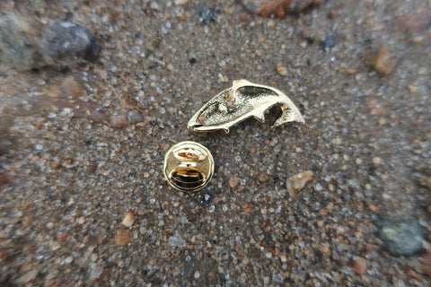 Rainbow Trout Gold Lapel Pin