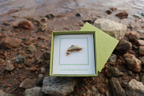 Rainbow Trout Gold Lapel Pin