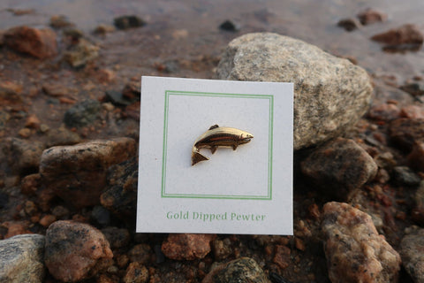 Rainbow Trout Gold Lapel Pin