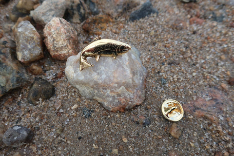 Rainbow Trout Gold Lapel Pin