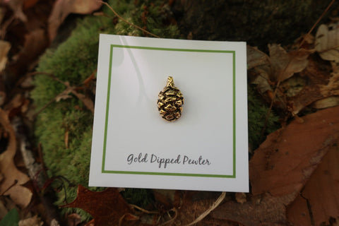 Redwood Cone Gold Lapel Pin
