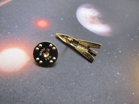 Rocket Gold Lapel Pin