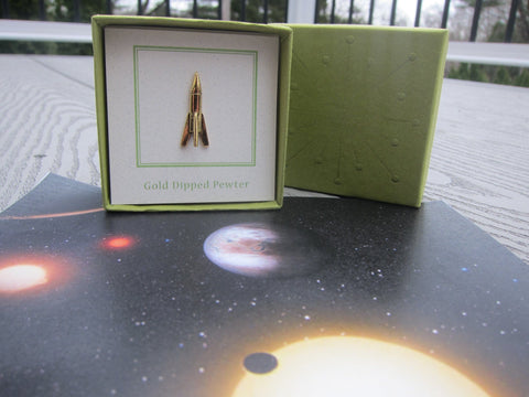 Rocket Gold Lapel Pin