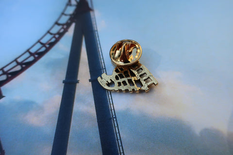 Roller Coaster Gold Lapel Pin
