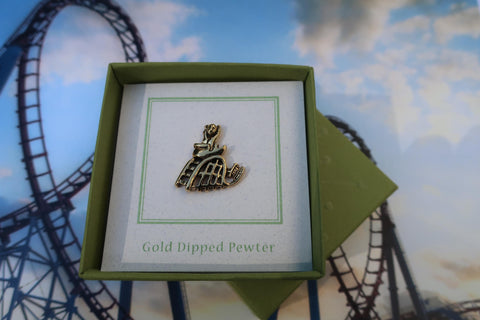 Roller Coaster Gold Lapel Pin
