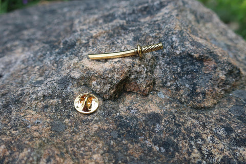 Samurai Sword Gold Lapel Pin